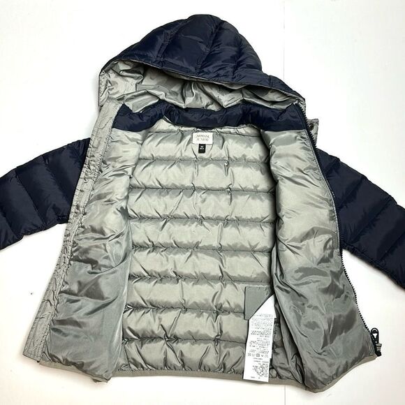 Armani Junior Boy’s Puffer Jacket Navy Blue Zip Front Hooded Chest Logo size 4 - Picture 4 of 11